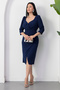 Double-Breasted Collar Capri Sleeve Crepe Dress Drp528 - 6