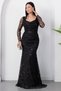 Collar Beaded Long Sleeve Lace Dress 41135 - 4