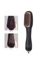 Hair Straightener Brush - 2 in 1 Electric Hot Comb Hair Straightening Brush, Ceramic Heated Straightener with Anti-Scald, Fast Heating, Portable Straightening Iron Comb for Women & Girls - Black