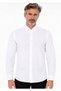 Men's White Slim Long Sleeve Basic Shirt - 3
