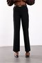 Black Belted Straight-Cut Fabric Trousers - 6