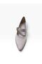 Women's Thick Short Heeled Evening Dress Shoes with Stone Heel and Metal Detail - 2
