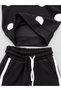 Girl's Modal Fabric Tracksuit Set with Cowl Neck and Wide-Legged Pants - 3