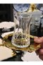 Gold Plated Rose Pattern Eli̇f Cut-Out Tea Set for 6 People - 3