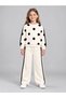 Girls' Modal Fabric Sweatshirt and Wide-Leg Pants Set