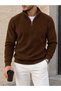 Men's 3-Piece Set of Thick Knit Winter Sweaters with Stand-Up Collar and Half-Zip Closure. - 2