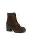 100% Genuine Leather Women's Lace-Up Thick Heeled Comfortable Sole Boots Daily Boots - 2
