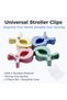 Universal Stroller Clips - Multiuse Fasteners, Mix Colors (4 Pack) - 2