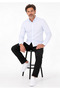 Men's Light Blue Slim Long Sleeve Basic Shirt - 2