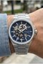 Modern Skeleton Men's Automatic Watch |   39 mm Steel Case, Navy Blue Dial - 3