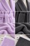 Eldy 6-Piece Family Bathrobe Set, 100% Certified Cotton Striped Bathrobe Set, Wedding Trousseau Set, Anthracite and Lilac - 4
