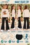 Winter, Spring, and Autumn Girls' Black Spanish Flared Bottoms and Beige Sweat Top - 2