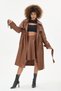 Women's Leather Look Belted Long Trench Coat |   Belted Long Trench Coat - 2