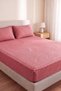 Double Cotton Elastic Sheet Set |   With 2 Pillowcases |   Non-Slip Corner Elastic, Soft Textured - 2