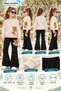 Winter, Spring, and Autumn Girls' Black Spanish Flared Bottoms and Beige Sweat Top - 2