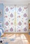 Burgundy Blue Soccer Ball Children's Room Tulle Curtain