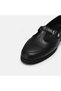 Black retro style buckled women's moccasin genuine leather ballerina flats shoes size 41-42-43-44 - 5