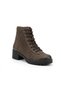 Genuine Leather Women's Lace-Up Thick Heeled Comfort Sole Boots Daily Boots Sand - 2