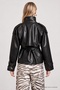 Belted Faux Leather Jacket Lby0113 Black - 6
