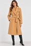 Long Bowling Coat with Long Fastening and Needle Accessory Detail
