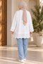 Women's Lace Detailed Long Tunic Hijab Sweatshirt Tunic Crew Neck Relaxed Fit - 5
