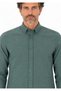 Men's Dark Green Slim Long Sleeve Basic Shirt - 6