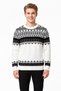 Men's Mixed Patterned Crew Neck Long Sleeve Thick Winter Casual Knitwear Sweater - 2