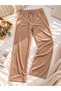 Women's Soft Textured French Velvet Pajama Bottoms - 3