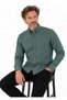 Men's Dark Green Slim Long Sleeve Basic Shirt - 2