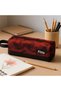 Red Pattern Pencil Pouch 20.5x6.5x5cm School & Office Storage Bag - 3
