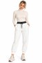 Women's Comfortable Jogger Sweatpants - White Black Rubber