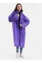 Women's Men's Raincoat with Umbrella Hood and Snap Fasteners - 5
