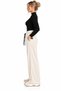 Women's Cream Color Wide Leg Sweatpants - 2