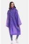 Women's Men's Raincoat with Umbrella Hood and Snap Fasteners - 4