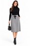 Women's Gray Medium Length Ribbed Knit Skirt