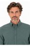 Men's Dark Green Slim Long Sleeve Basic Shirt - 4