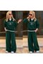 Girl's Shawl Collar 3-Thread Zippered Oversize Sweatshirt Wide Leg Sweatpants Set - 3