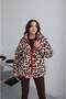 Red Piping Leopard Patterned Fleece Jacket - 3
