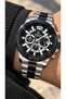Functions Active-Silver Black Color Steel Cord, Black Dial-Male Wristwatch+Chain Bracelet - 2