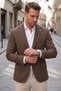 Men's Slim Fit Plaid Brown Blazer Jacket – Lined Winter Stylish Sports Jacket 2702420