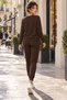 Women's Long Sleeve V-Neck Viscose Two-Thread Blouse and Trousers Two-Piece Set - New Season Comfortable Fit and Timeless Elegance - 3