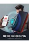 محافظ رجالية طويلة ورفيعة قابلة للطي، مصنوعة من الجلد مع خاصية حجب RFID ونافذة لبطاقة الهوية، باللون الأسود - 4