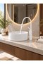 360 °   Swivel High Bowl Sink Faucet White 304 Stainless Steel 43 cm Above Counter - 2