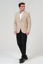 Men's Slim Fit Blazer Jacket Cream - 8