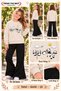 Winter, Spring, and Autumn Girls' Black Spanish Flared Bottoms and Beige Sweat Top - 2