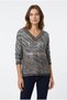 Women's V-Neck Patterned Knitwear Sweater