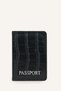 Women's Faux Leather Printed Passport Wallet J2092Axns