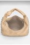 Women's Beige Suede Clutch Bag and Shoulder Bag with Studded Detail and a Zip Detail - 4