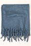 Women's Indigo Blue Plain Large Size Shawl 180X65 cm Soft Textured Twisted Tassel Winter Shawl Scarf – Shoulder Shawl - 2