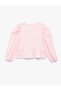 Textured V-Neck Balloon Sleeve Blouse with Bow - 2